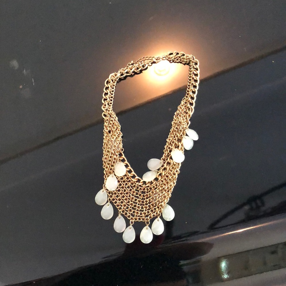 Unique gold and blue necklace